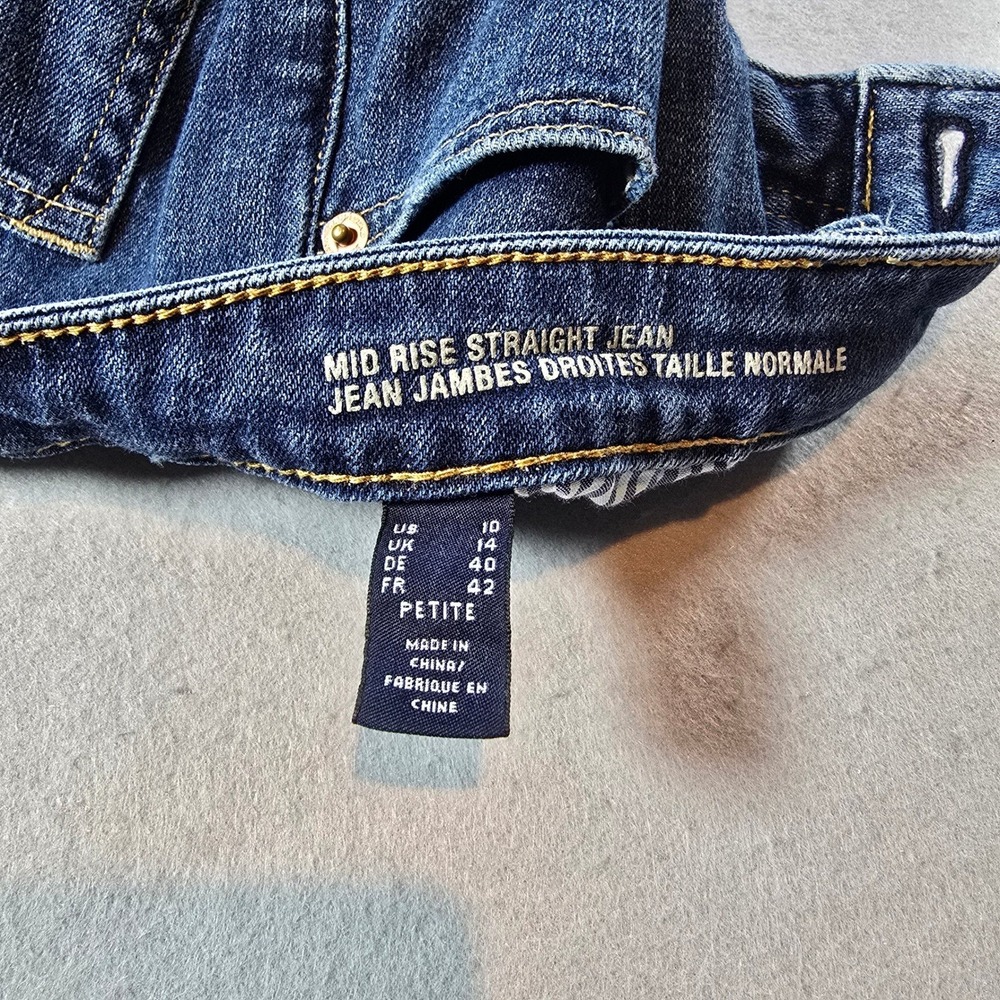 Lands End Mid Rise Straight Leg Jeans Womens 10 Petite Blue Denim Medium Wash - Picture 7 of 7